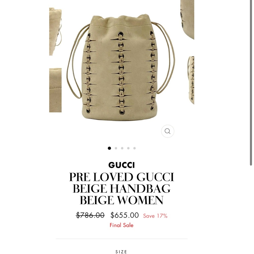 Gucci suede leather beige mini handbag - Picture 2 of 7